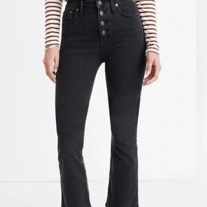 MADEWELL Cali Demi Boot Button Front Stretch Denim Jeans Size 29 Vintage Black